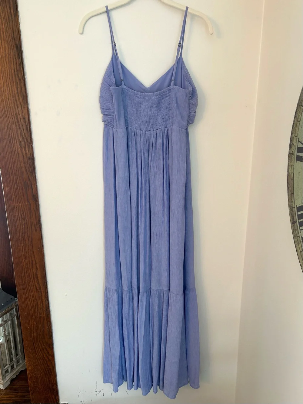 Abercrombie & Fitch Ruched Crinkle Maxi Dress